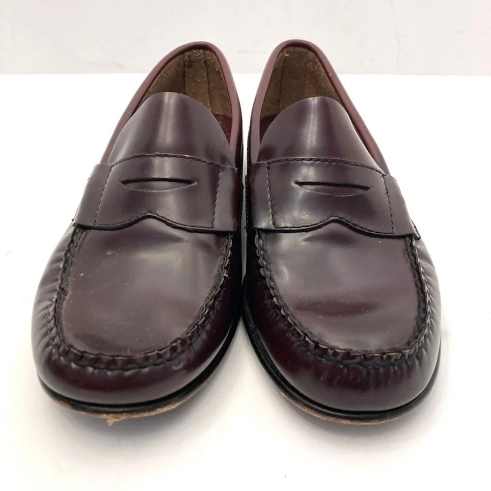 Brooks Brothers Unisex Youth Sz 1 Cordovan Burgundy Leather Penny Loafers